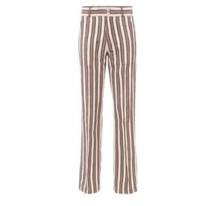 NEW LAURENCE BRAS women's souky striped linen trousers in ecru